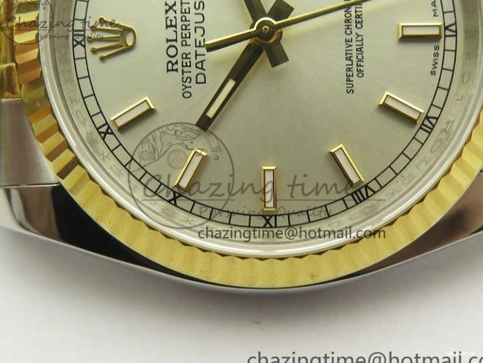 YG Stick Silver Bracelet on SS 126233 Markers ARF Jubilee Dial SS DateJust Best Edition 36 YG 1:1 SH3135 0505